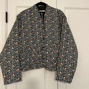 NWT Universal Thread Quilted Floral Jacket Women's Button Front Multicolored S